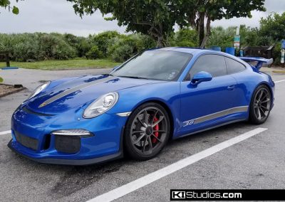 Blue GT3 platinum grey and silver stripes