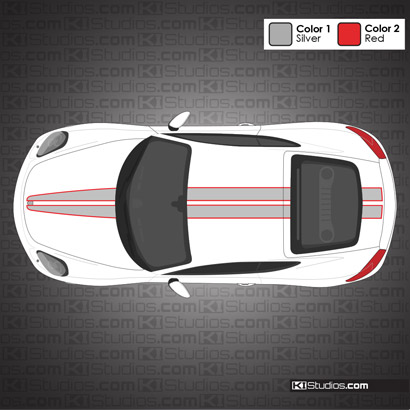 Porsche 981 Cayman Stripe Kit 007
