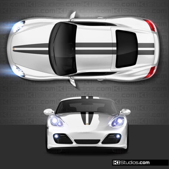 Porsche Cayman 987 Stripe Kit 007 Top Stripes by KI Studios