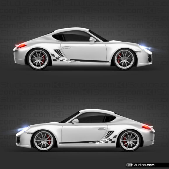 Porsche 987 Cayman Stripe Kit 003 - Checker Side Stripes