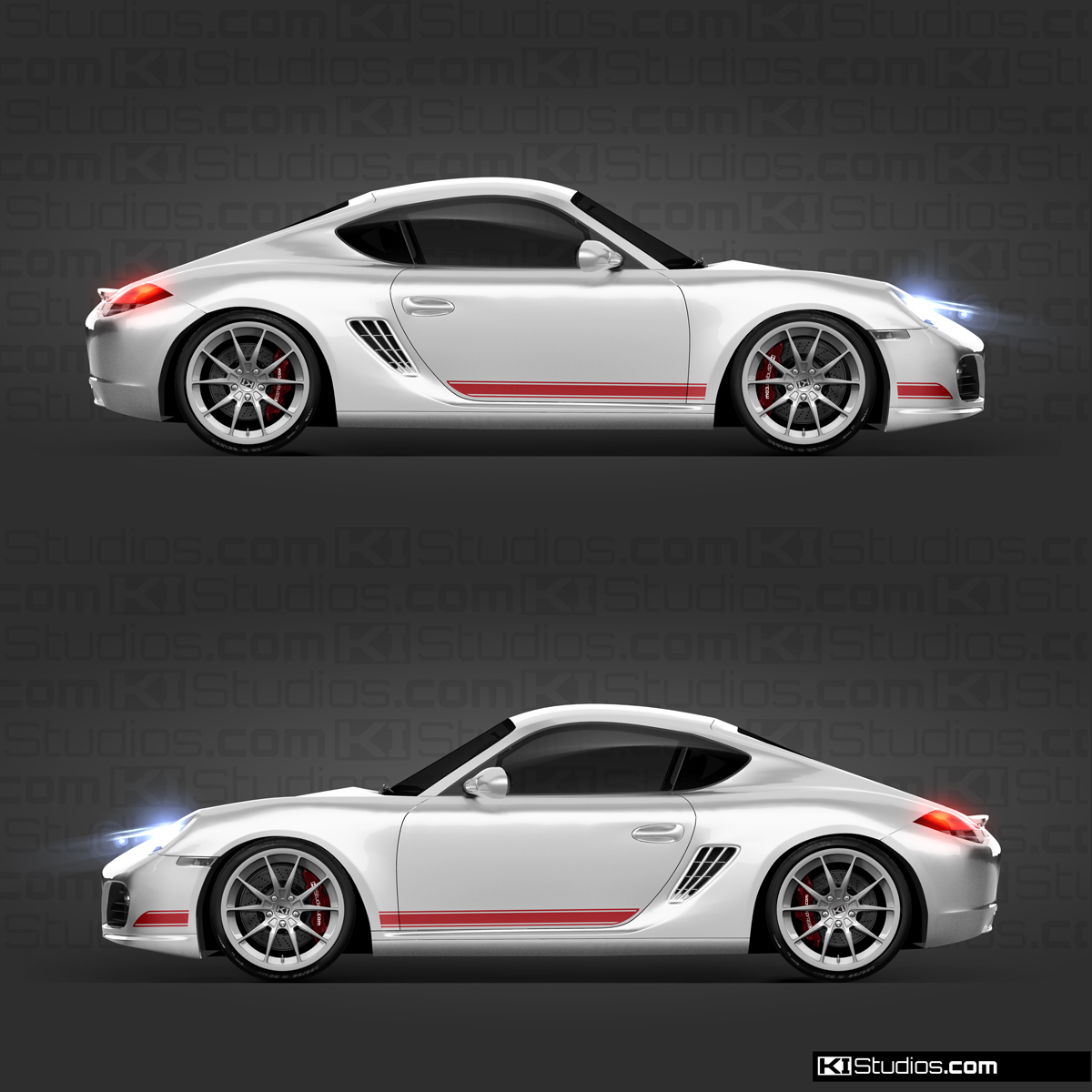 Porsche Cayman 987 Stripe Kit 002 Side Stripe - No Text Option