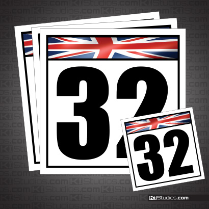 British Racing Number Plates Set
