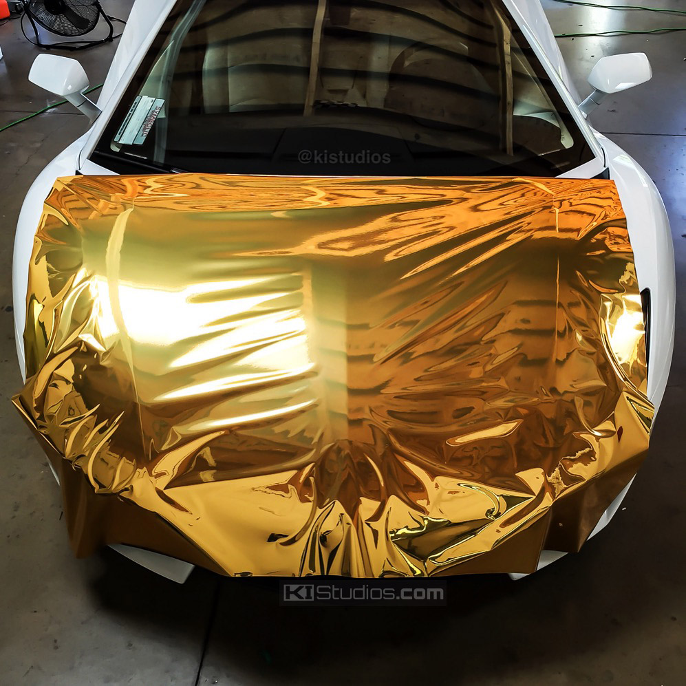 Gold Chrome wrap install