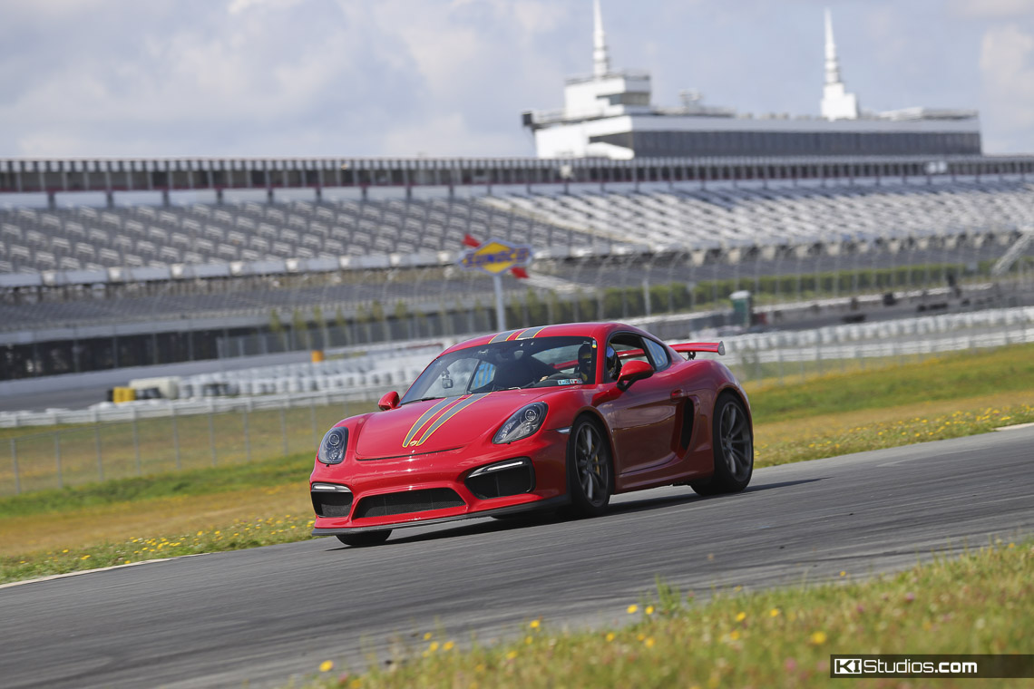 Porsche Cayman GT4 981 with Top Stripes At the Track