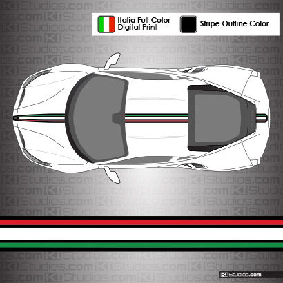 Ferrari 488 GTB Italian Flag Colors Stripe Kit