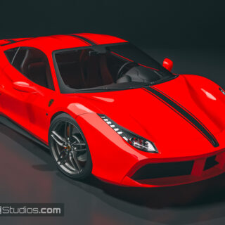 Ferrari 488 GTB Stripe Kit 002 16M Style Stripes - KI Studios