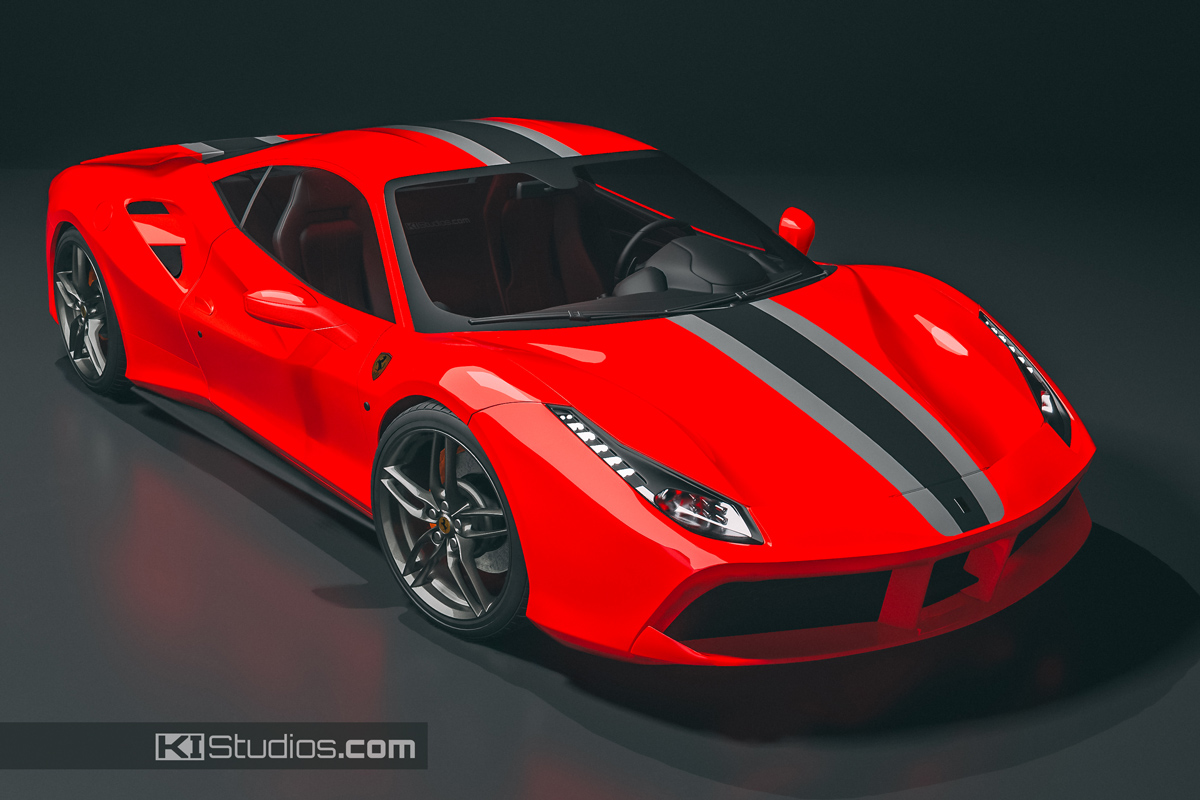 KI Studios Ferrari 488 GTB Stripes 005 Like 458 Speciale Stripes