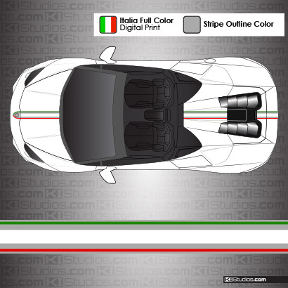 Lamborghini Huracan Spyder Italian Flag Color Stripes