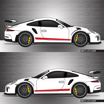 Porsche 991 GT3 RS Simple Stripes