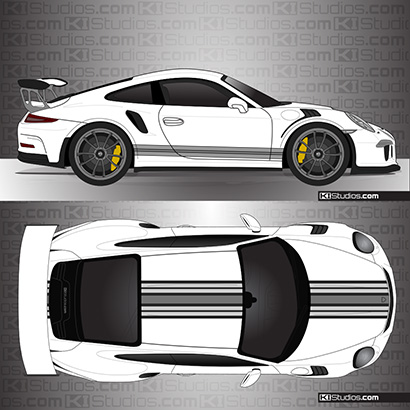 Porsche 991 GT3 RS Martini Grey Stripes