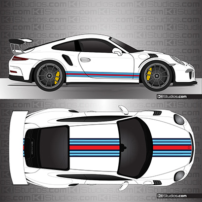 Porsche 991 GT3 RS Martini Porsche Style Stripes