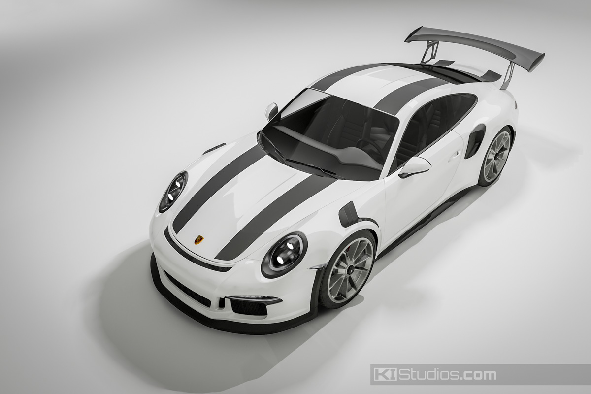 KI Studios Porsche 991 GT3 RS 911R Style Stripes - 3D