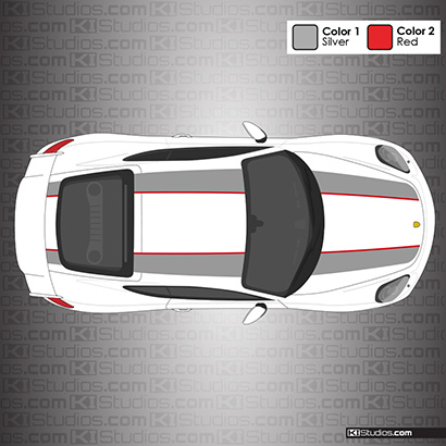 Porsche 981 Cayman GT4 911R Stripes Dual Color