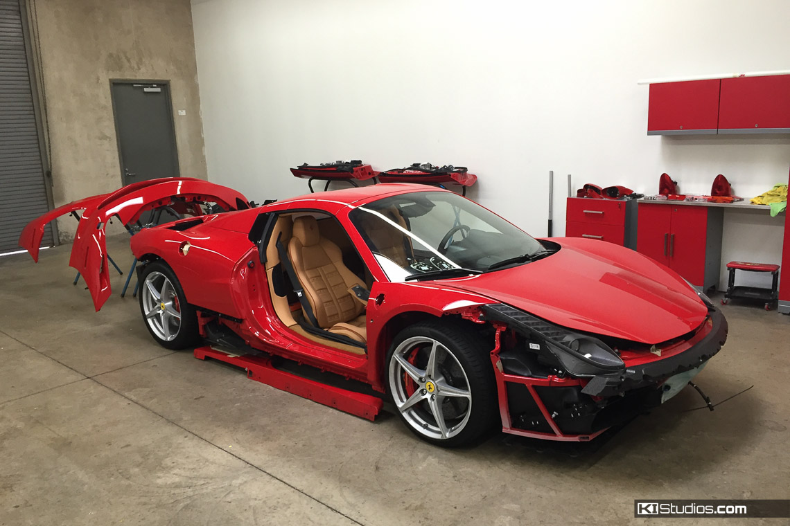 Ferrari 458 Spider Car Wrap Prep - KI Studios