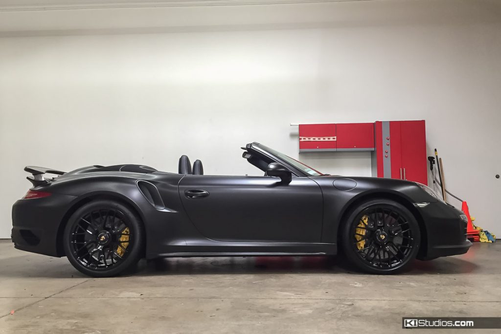 Porsche Matte Black Car Wrap - KI Studios