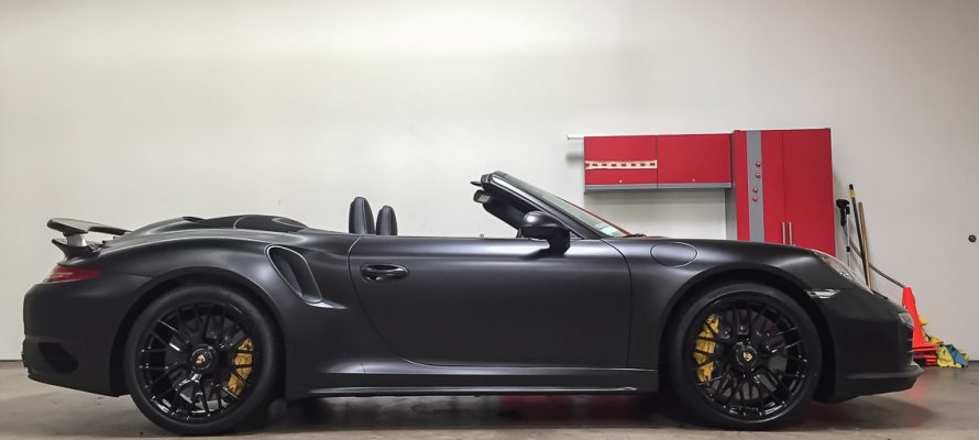 Porsche Matte Black Car Wrap - KI Studios