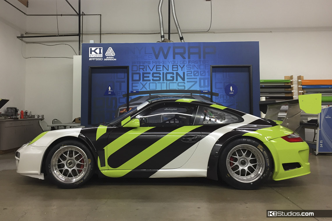 Avery Dennison Porsche 911 GT3 Cup Car Being Wrapped