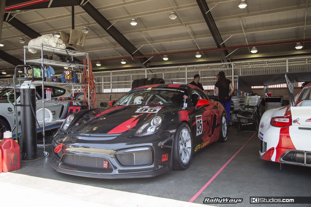Porsche GT4 Clubsport at the Auto Club Speedway paddocks