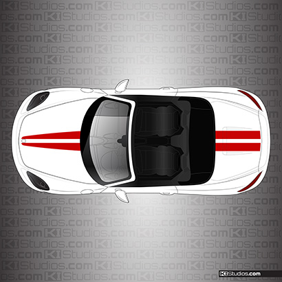 Porsche 718 Boxster Stripe Kit 006 - Dual Top Stripes - KI Studios
