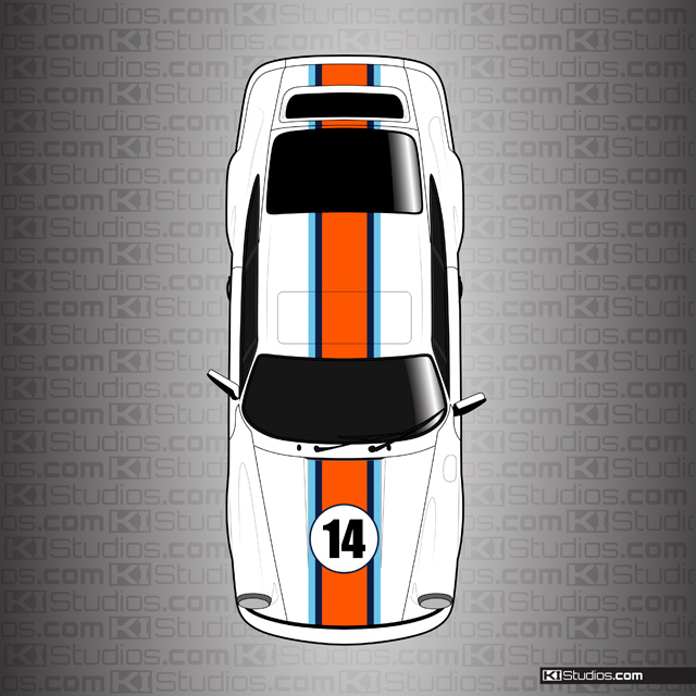 Porsche 964 Gulf Livery Racing Stripes