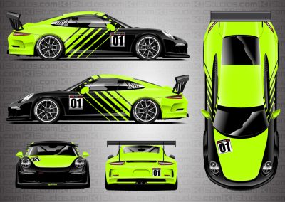 Porsche 911 Cup Car Racing Livery Contra in Lime Green