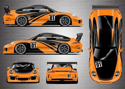 KI Studios Porsche 991 GT3 Cup Elixir Livery - Bright Orange Colorway