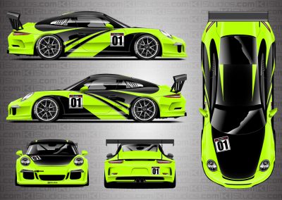 KI Studios Porsche 991 GT3 Cup Elixir Livery - Lime Green Colorway