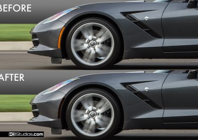 Corvette C7 Corner Marker Tint Before and After - Front Half