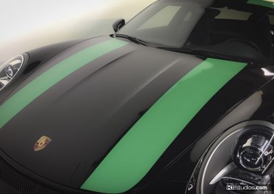Green Porsche 911R Stripes