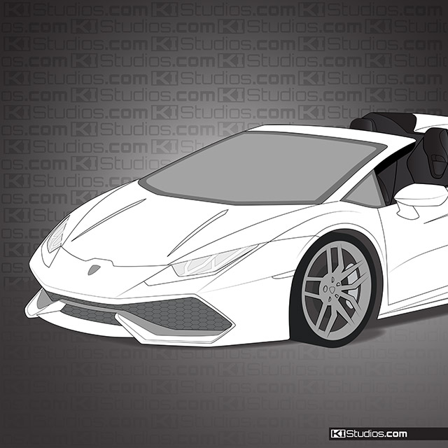 Lamborghini Huracan Spyder Headlight Protection Film by KI Studios