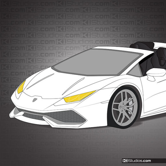 Lamborghini Huracan Spyder Yellow Headlights by KI Studios