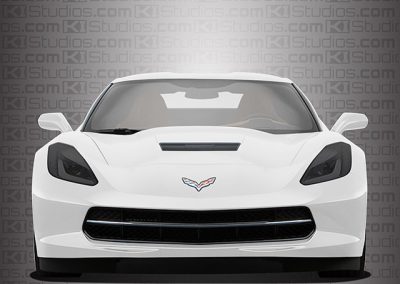 Corvette C7 Dark Smoke Headlight Tint by KI Studios