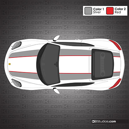 Porsche 981 Cayman 911R Style Stripes