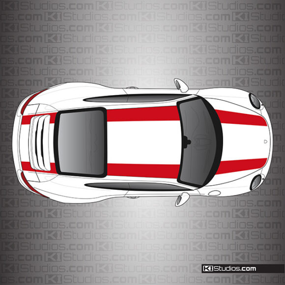 Porsche 991 Carrera 911R Stripes Single Color by KI Studios