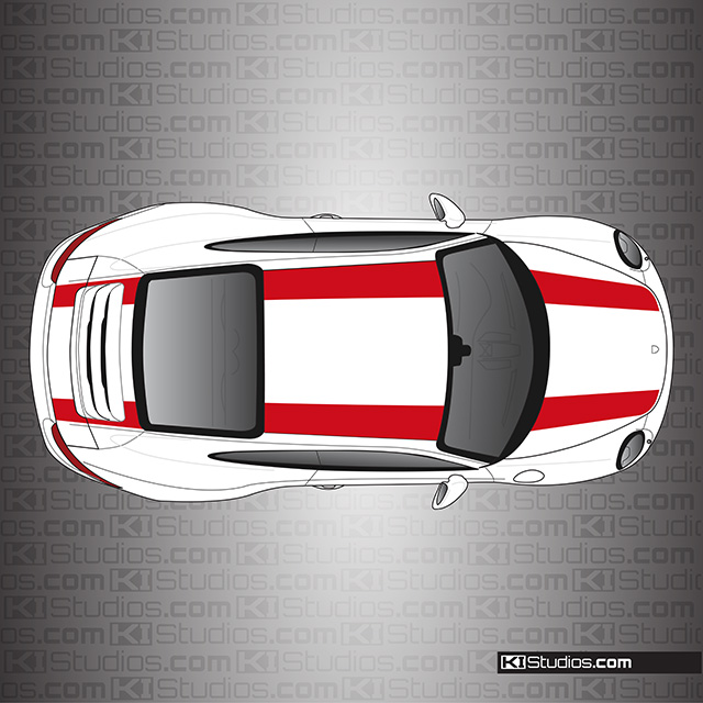 Porsche 991 Carrera 911R Stripes Single Color by KI Studios