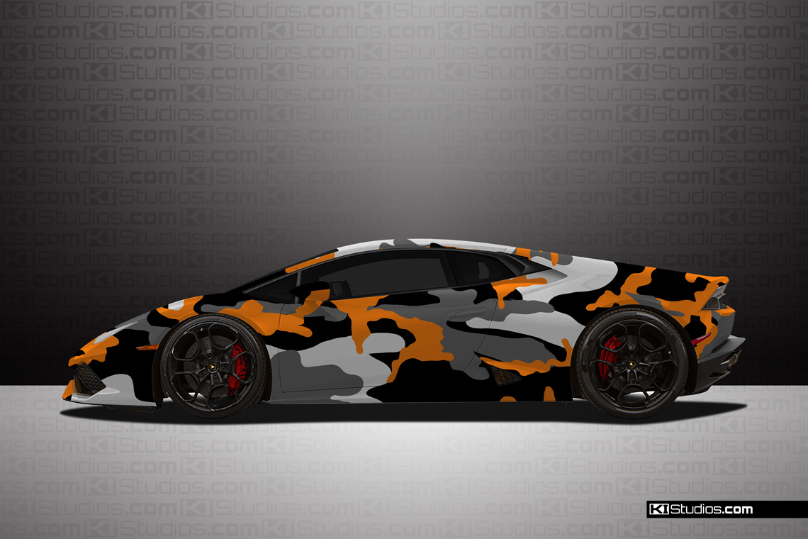 Lamborghini Huracan Covert Livery Orange Colorway - KI Studios