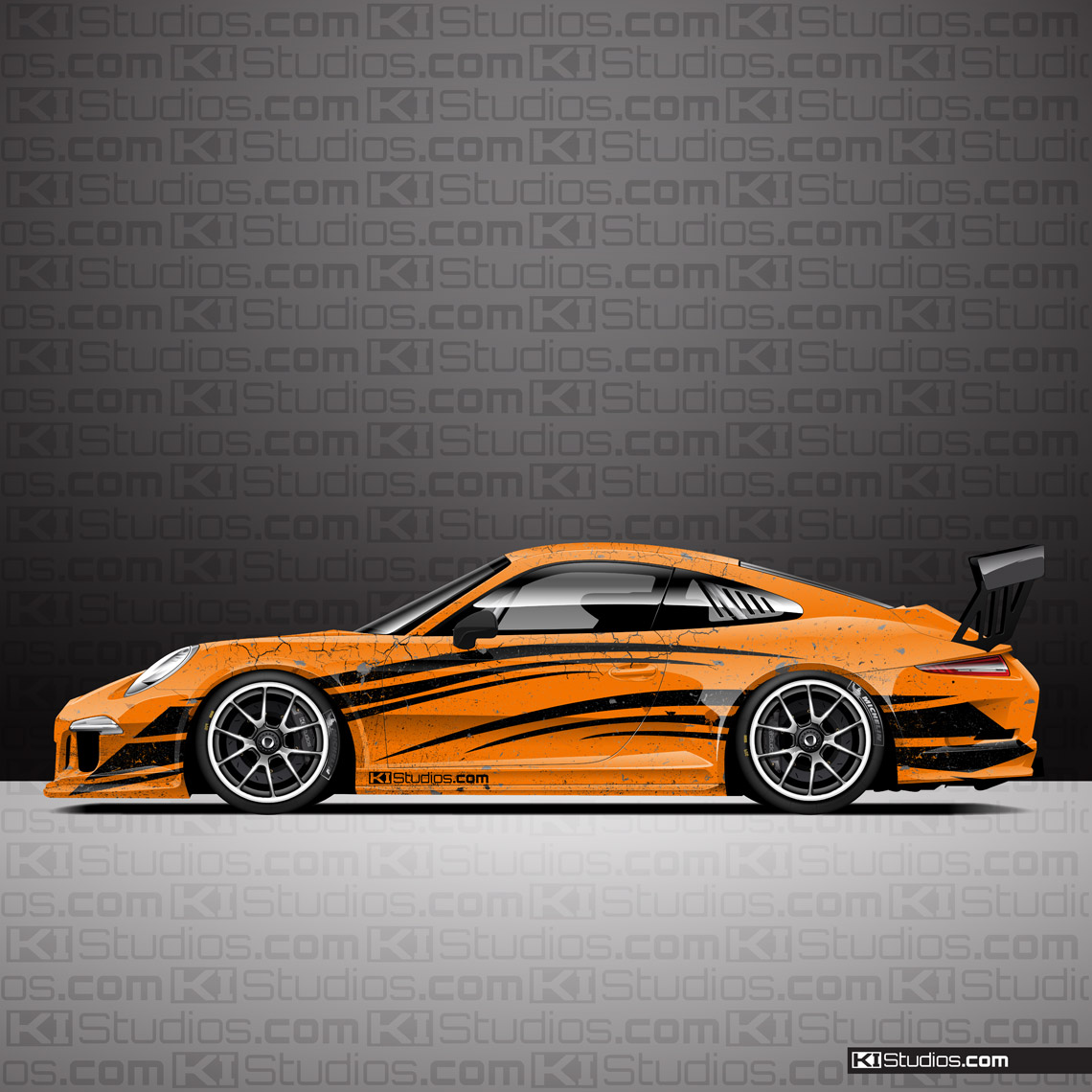 Porsche 991 GT3 Cup Arid Livery Bright Orange - Black