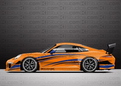 Porsche 991 GT3 Cup Arid Livery Bright Orange - Blue - Black