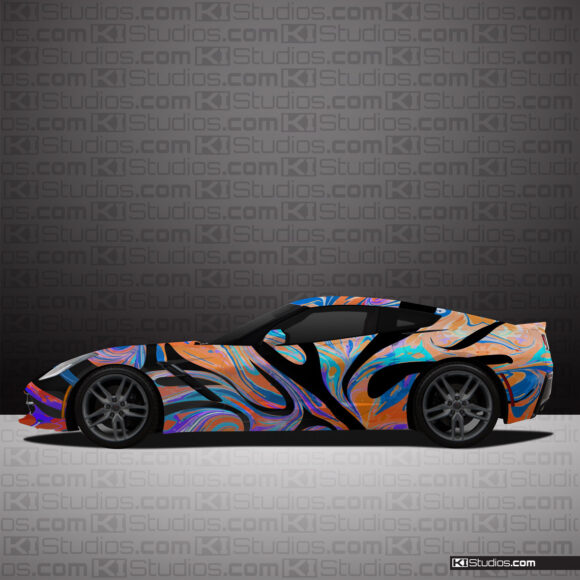 Corvette C7 Groovy Racing Livery Car Wrap by KI Studios