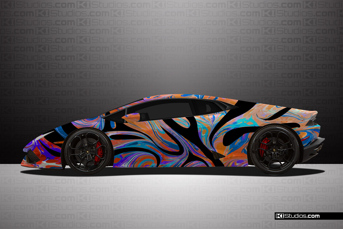 Lamborghini Huracan Retro Livery Race Car Wrap - KI Studios