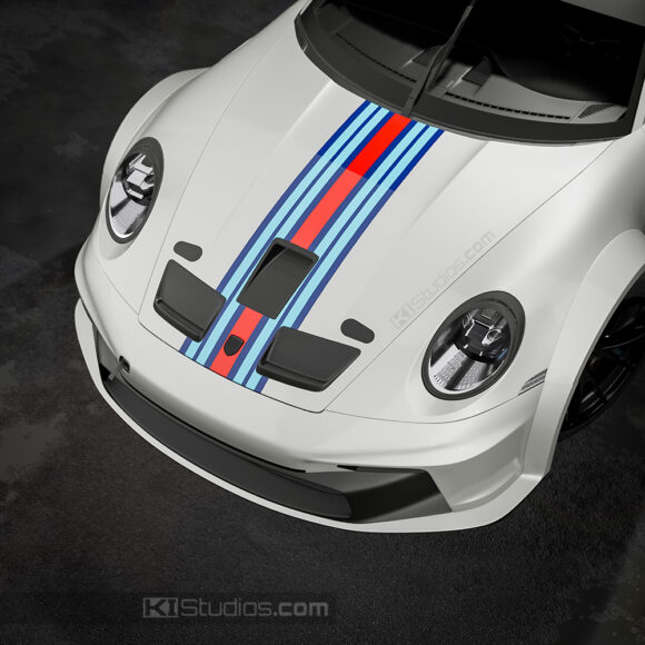 Martini inspired racing stripes