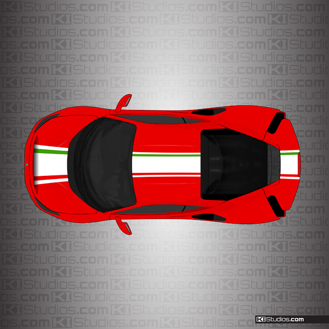 Ferrari 488 Pista Stripe Kit 004 Over Red