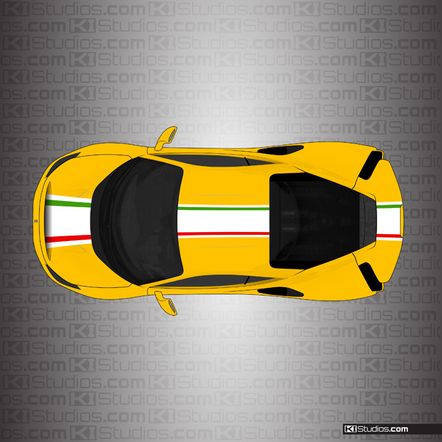 Ferrari 488 Pista Stripe Kit 004 Over Yellow