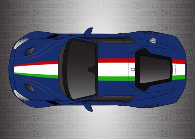 Ferrari F12 Berlinetta KI Studios Stripe Kit 003 - Over Blue