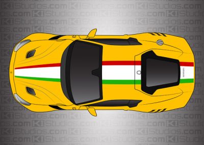 Ferrari F12 Berlinetta KI Studios Stripe Kit 003 - Over Yellow