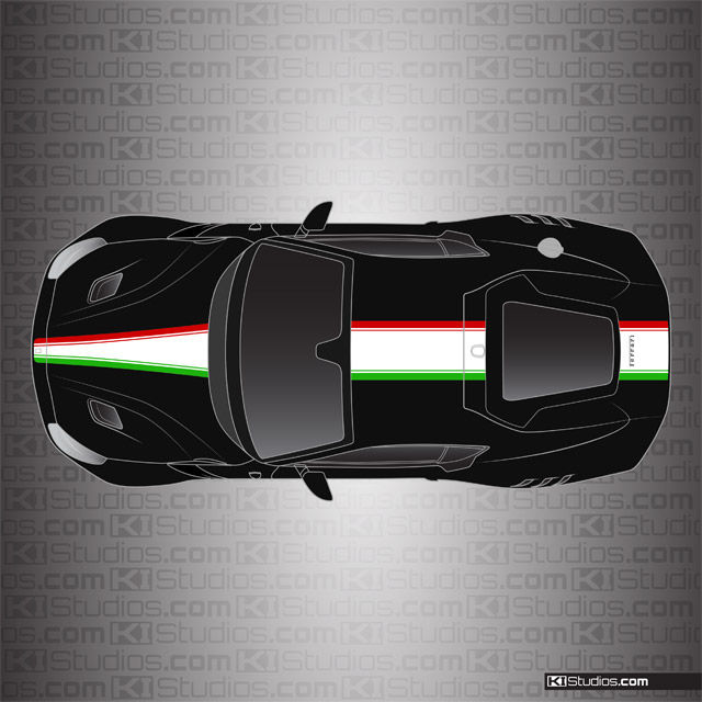 Ferrari F12 Italian Stripes over Black