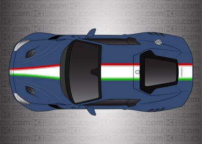 KI Studios Ferrari F12 Italian Strips over Blu Mirabeau