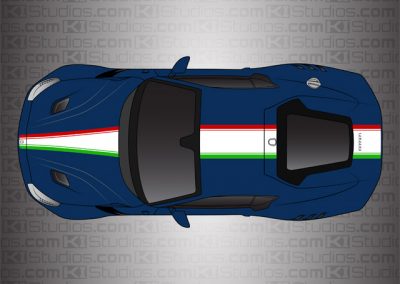 KI Studios Ferrari F12 Italian Strips over Blu Tour de France