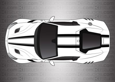 Ferrai F12 Stripe Kit 001 by KI Studios - Black on White