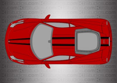 Ferrari 458 Italia Stripe Kit 008 Based on F12 on Red by KI Studios